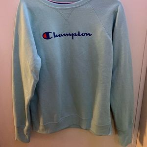 baby blue champion pullover